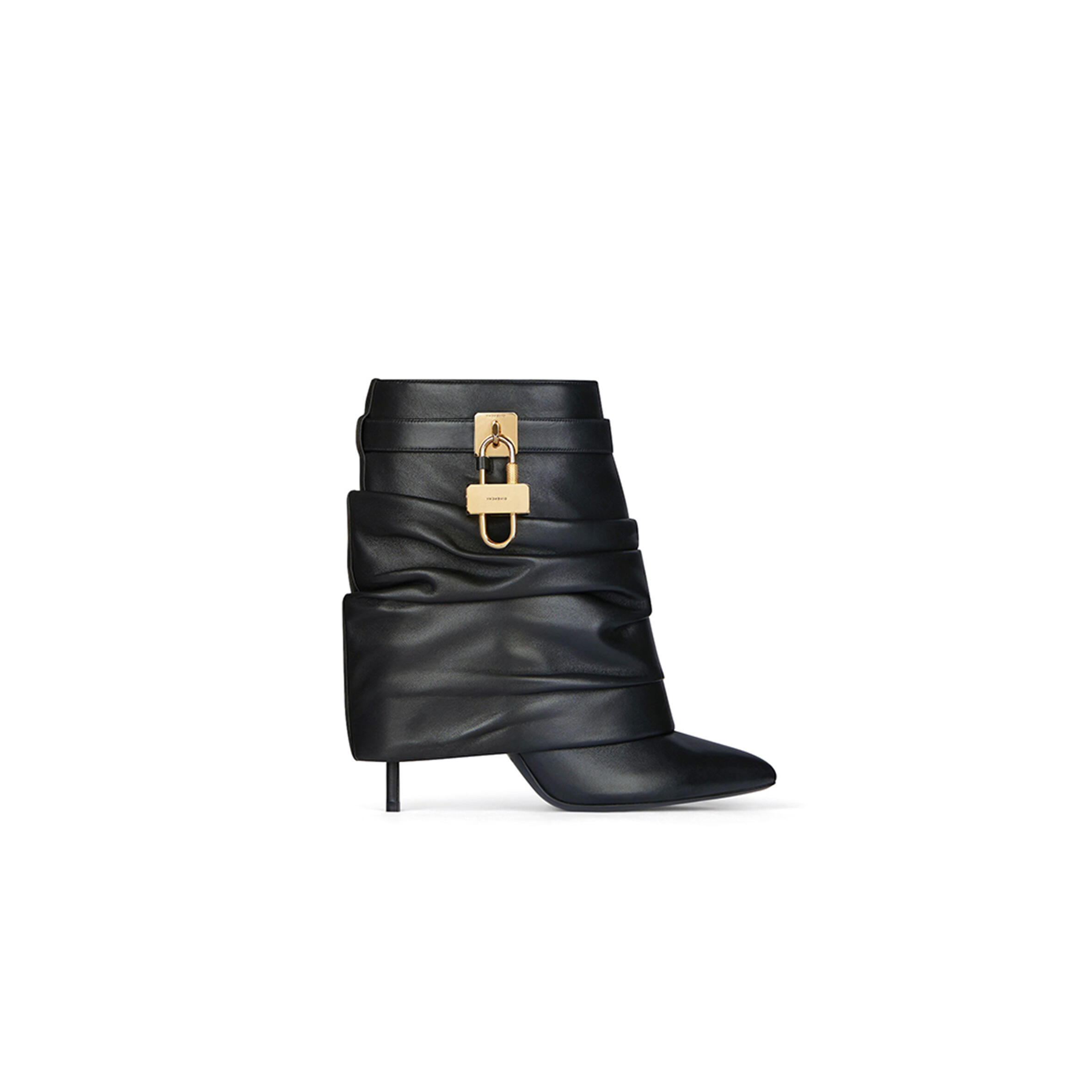 G1uenchy shark lock stiletto ankle boots in nappa leather be604re2af-001